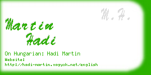 martin hadi business card